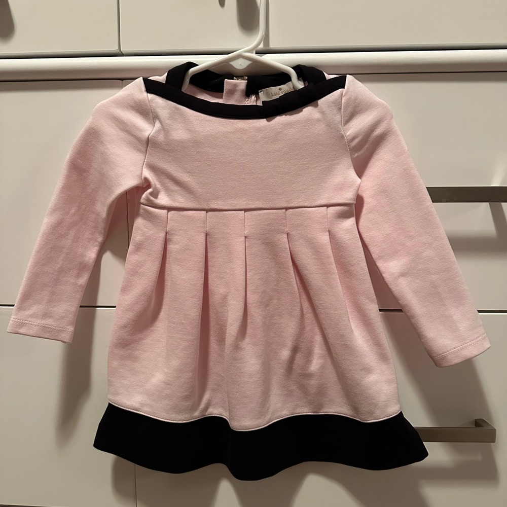 Kate Spade Girls Size 12M Pink/Black Dress Fit Flare